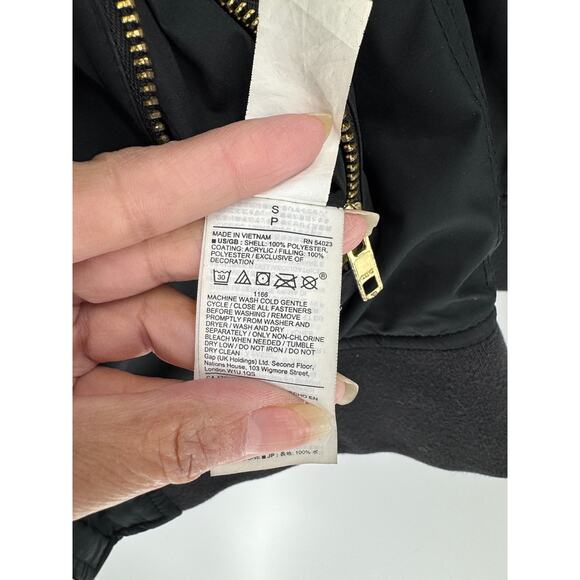 Gap reversible bomber jacket leopard print black size S casual quilted versatile - Picture 7 of 10